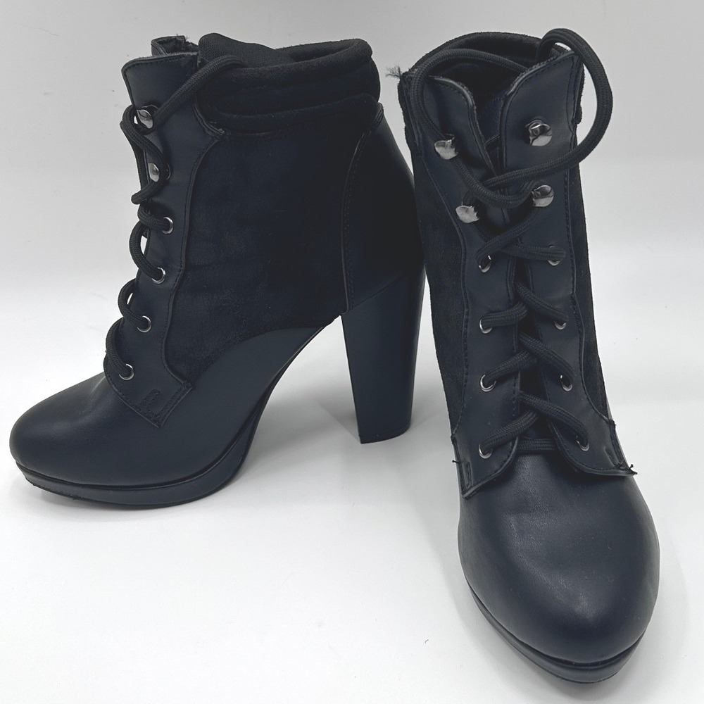 Call It Spring Lace Up Heeled Ankle Boots Size 6.5 Y2K Goth Indie Sleaze 2010s